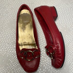 BCBG Girls ladies RED leather loafers 👞 👞